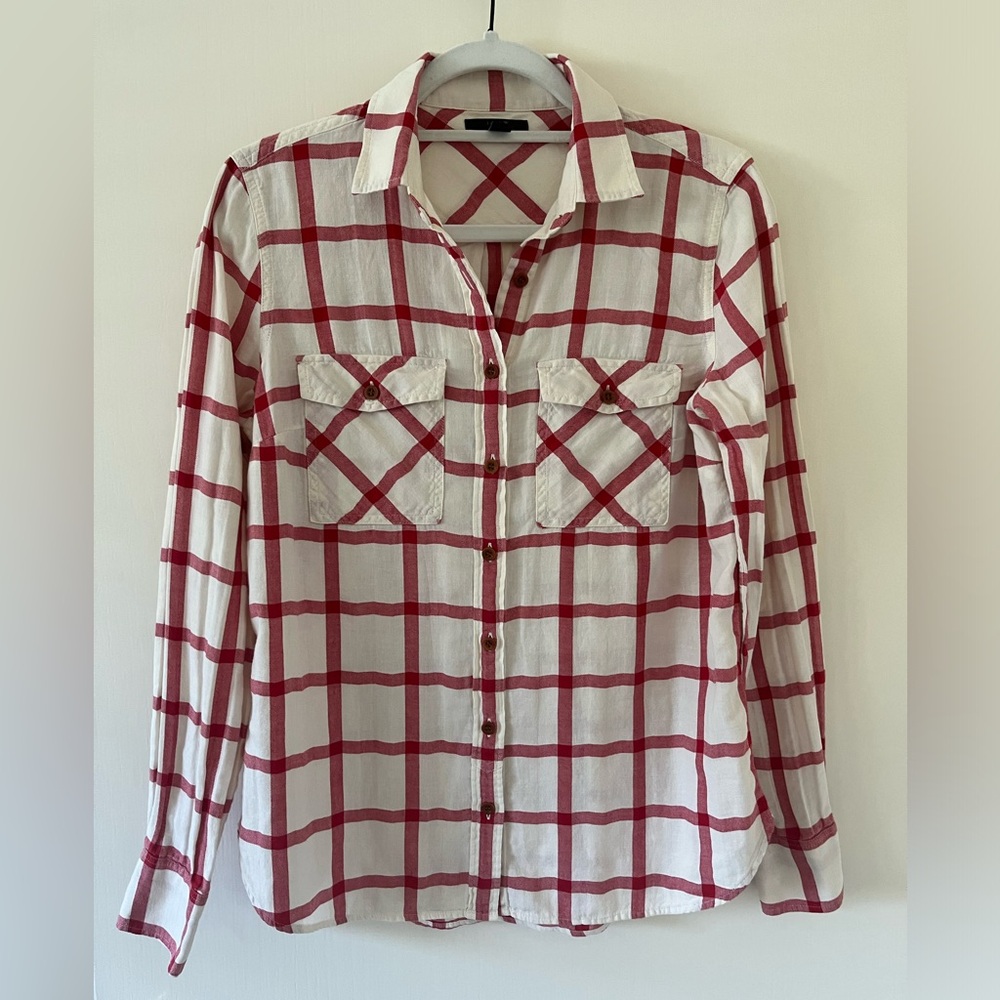J Crew Cotton Button Up Shirt, Size 4 EUC